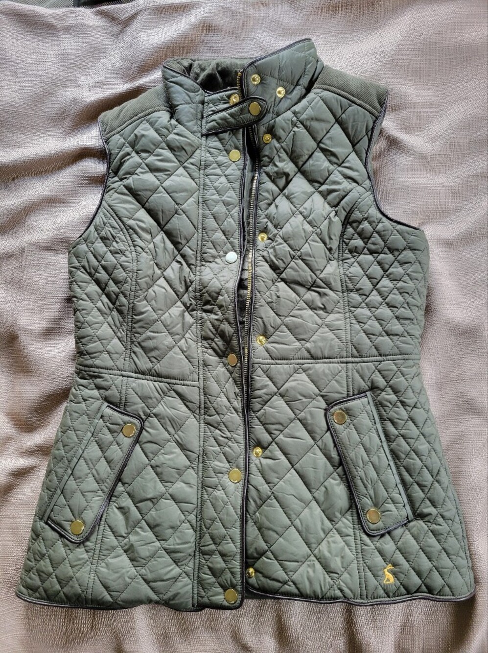 Joules Green Quilted Gilet Vest Hare Logo Equestrian Country